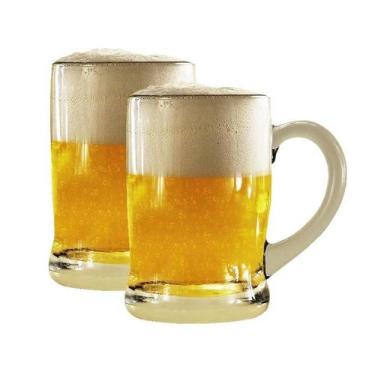 Imagem de Kit 2 Caneca Copo De Chopp Cerveja Vidro Festa 480Ml - Taira Home