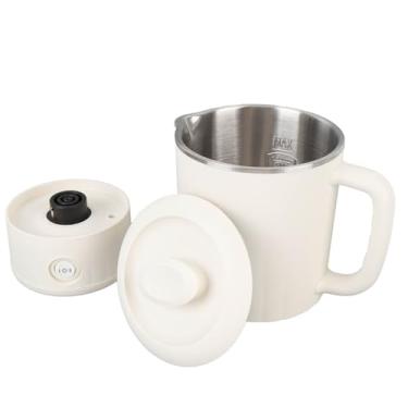 Imagem de Aramox Chaleira Elétrica de Aço Inoxidável, Chaleira Elétrica de Viagem Com Capacidade de 600ML 600W Aquecimento Rápido Caldeira de água Quente Portátil Multifuncional (Plugue UE 220V)