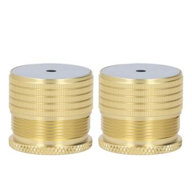 Imagem de Asixxsix Elevadores de Móveis, 2 Pacotes de Ajustável 23-37 Mm para Serviço Pesado de 500 Kg Com Suporte de Carga Em Liga de Alumínio para Cama, sofá, Mesa, Riser Com Almofadas (Ouro brilhante)