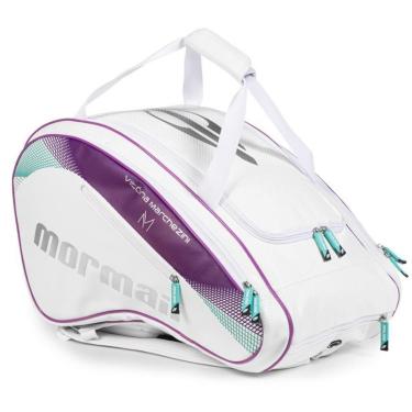 Imagem de Raqueteira Pro Mormaii Vitória Machezini 2 Beach Tennis Branca e Rosa-Feminino