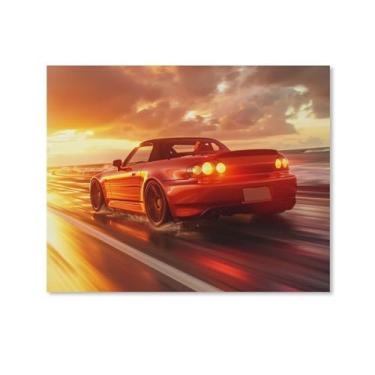 Imagem de HouLaiZhe Pôr do sol modificado Jdm Carro S2000 Cool Posters Tela Estética Decoração de parede Pintura de parede Impressão de sala de galeria Decoração de parede para quarto sala de estar escritório