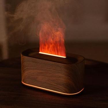 Imagem de Depisuta Difusor de óleo Essencial de Chama, Difusor de Aromaterapia de 220 Ml, Umidificador Esktop Com Luz de 7 Cores, Difusor de Aromas Silencioso USB para Casa, Quarto, Escritório, (Grão de