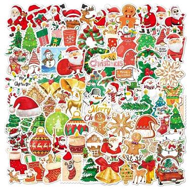 Imagem de 100 adesivos com tema de Natal, adesivos de feliz Natal, adesivos de festa de inverno, decorações de lembrancinhas de Natal, adesivo para decoração de festa de Natal, suprimentos de Natal, perfeito