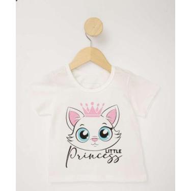 Imagem de Blusa Infantil Estampa Gato Manga curta Tam 1 a 3-05182 - MARISA, Off 