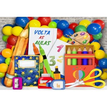 Imagem de Fundo Fotográfico Cenário Volta as Aulas Tecido (FVAA0003, 1,70 x 2,50m)