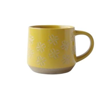 Imagem de Caneca de chá Caneca de café retrô cerâmica com relevo para casal, para escritório, para beber água, aveia, leite, da manhã Xícaras de café