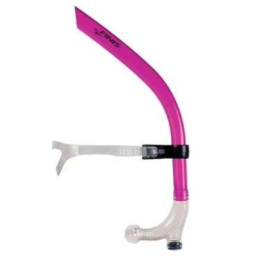 Imagem de FINIS Snorkel de natação original - design de montagem central - para treinamento de natação - ajuste ajustável - válvula de purga - rosa - adulto