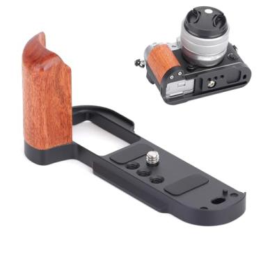 Imagem de SZZCNOX XT50 Pega retrô de madeira para Fujifilm, placa de base de montagem de micro câmera vintage em forma de L, moldura de metal, liberação rápida, placa L para acessórios de câmera FUJIFILM XT50
