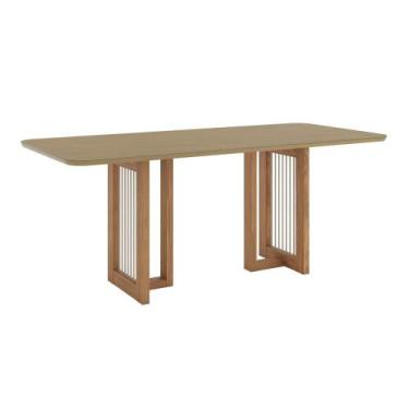 Imagem de Mesa Jantar Yara 200 Canto Arredon com Vidro Incolor Nature - Henn