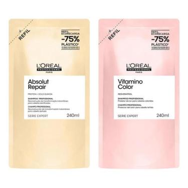 Imagem de Kit Refil Shampoo Absolut Repair Vitamino Color Loréal 2 produtos - LO