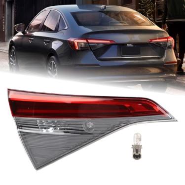 Imagem de KAMDKI Conjunto de luz traseira com tampa interna para porta-malas de LED LH adequado para Honda Civic Sedan 2022 2023 2024, lâmpada traseira esquerda do lado do motorista com lâmpadas 34155-T20-A01