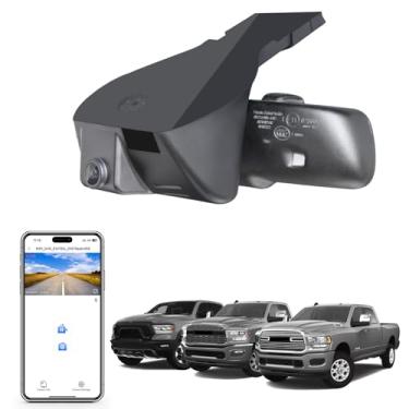 Imagem de Mangoal 4K Dash Cam Ajuste personalizado para Dodge RAM 1500/2500/3500 2019-2024 (Modelo D), Lone Star Big Horn Lone Star Laramie Acessórios, Vídeo UHD 2160P, Aplicativo OEM Look e WiFi, Cartão de 128