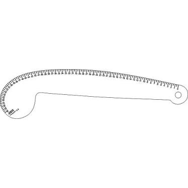 Imagem de Régua para Alfaiataria e Modelagem em PAI Branco 3 mm de Espessura 54, 5 x12 cm C-2 – Trident, Trident, C-2, Branco