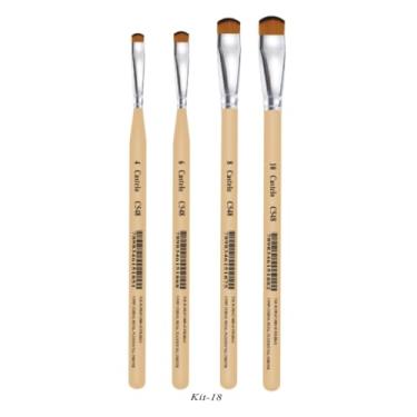 Imagem de Kit De Pinceis Castelo Para Pintura Língua De Gato- 04 Unidades Modelo 18