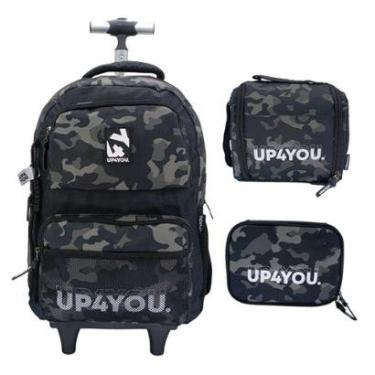 Imagem de Kit Mochila De Rodinha UP4YOU + Lancheira + Estojo Box 49562-Masculino
