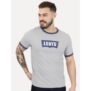 Imagem de Camiseta Levis Masculina Standard Ringer Azul Cinza Mescla-Masculino