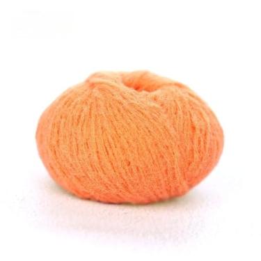 Imagem de Bolas de fio de feltro de lã sintética - suprimentos de crochê e tricô para grampos de cabelo, bolsas feitas à mão e kits de artesanato (laranja)