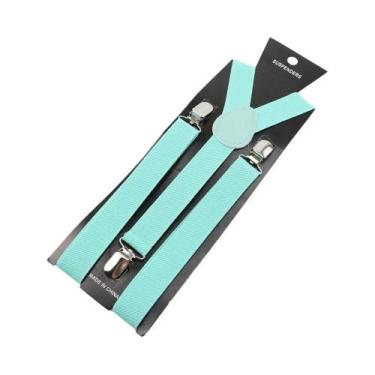 Imagem de Suspensórios Ajustáveis De Couro Elástico Em Cores Sólidas Para Homens