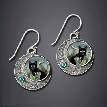 Imagem de 1 par de brincos elegantes de gato para uso diário, joias simples e adoráveis, presentes para mulheres, aniversário para ela, acessórios de moda