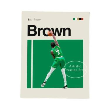 Imagem de Pôster De Arte Minimalista De Basquete Do Celtics, Tatum E Horford, Pi