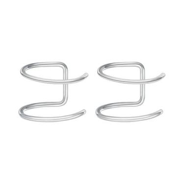 Imagem de Brincos Minimalistas De Dupla Espiral Sem Perfuração Em Aço Inoxidável