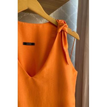 Imagem de Vestido Crepe Eva Lamour, M, Laranja claro