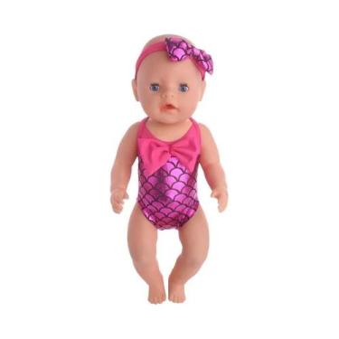 Imagem de Roupa De Banho Para Boneca De 43CM, Conjunto Fofo De Praia Para Acessó