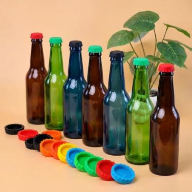 Imagem de 15 peças de tampas de garrafa de silicone reutilizáveis - vedação resistente a vazamentos para garrafas de cerveja, refrigerante e cerveja caseira, sem BPA, pode ser lavada na lava-louças (15)