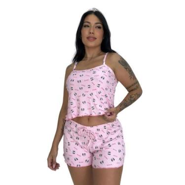 Imagem de Baby Doll Estampado Blusa Alcinha e Shortinho de Dormir - c10 VIRGINIA