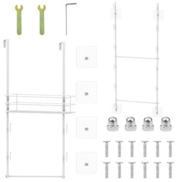 Imagem de Organizador de fraldas à prova de balanço com 16 ganchos e cesta de metal para porta, despensa, itens essenciais para bebês recém-nascidos, banheiro, quarto, cozinha, dormitório (preto)