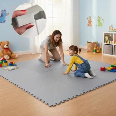 Imagem de Kit 9 Placas Tapete Tatame EVA 50x50cm 20mm 18 Bordas 2,25m² Emborrach