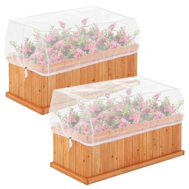 Imagem de KHZSPP 2 peças de rede de jardim de malha fina para cama elevada com cordão ajustável, rede para pássaros, barreira de pragas, proteção para jovens pomares e plantações agrícolas