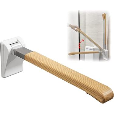 Imagem de HDVLXZLY Barra de apoio de vaso sanitário dobrável em aço inoxidável, ferramenta de auxílio montada na parede, alças de banho para idosos e banheiro, suporte de segurança suspenso