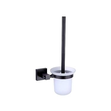 Imagem de Conjunto de escova de vaso sanitário e suporte, suporte de escova de vaso sanitário para banheiro, sem perfuração, suporte de parede de alumínio, resistente à ferrugem para banheiro