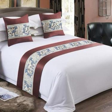 Imagem de Corredores de cama sedosos bordados, cobertor macio para cama queen, ideal para vestir colchões, sofás e reformas de quarto de hóspedes - tipo 03||50 * 240 cm para cama de 1,8 m