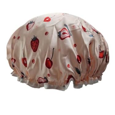 Imagem de Touca De Banho Impermeável Camada Dupla Elástico (Rosa Morango)