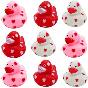 Imagem de 4E's Novelty Valentines Day Rubber Ducks - 24 Pack Heart Themed Duckies for Jeep Ducking, Bath Toy