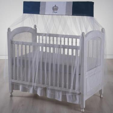 Imagem de Mosquiteiro para Berço Americano com Bando em Tule, Rede de Proteção para Bebê (COROA MARINHO)
