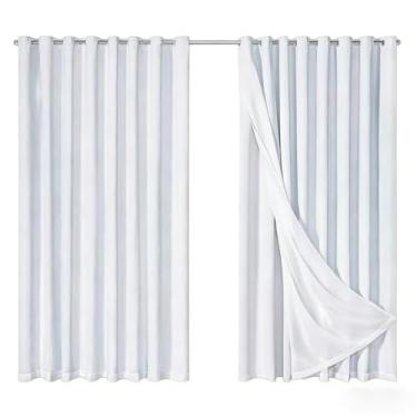 Imagem de Cortina Voil Gaze de Linho com Forro Microfibra - Ilhós Cromados, Ideal para Quartos, Salas e Ambientes Domésticos com Privacidade e Estilo (BRANCO,3X2,50)