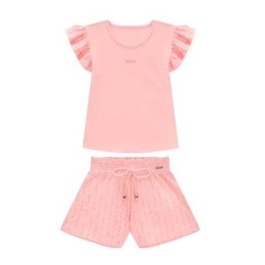 Imagem de Conjunto Infantil Menina Blusa/Short Rosa Tule Somnii-Feminino