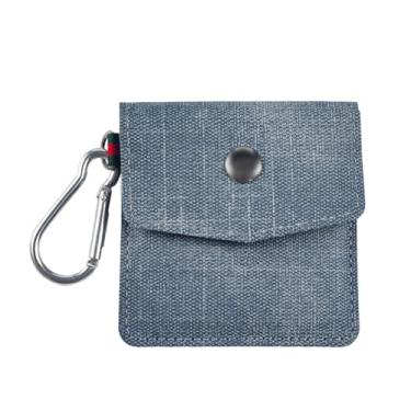 Imagem de Cinzeiro de cigarro de couro PU bolsa de cinzeiro de bolso, cinzeiros de viagem portátil ao ar livre (azul)