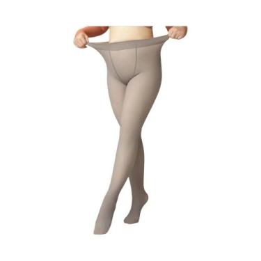 Imagem de Meia-calça De Inverno plus Size Feminina Translúcida, Elástica, De Lã,