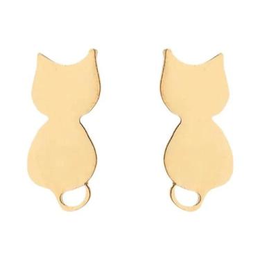 Imagem de Brincos De Gato Em Aço Inoxidável Para Mulheres, Joias De Piercing Par