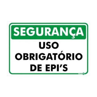 Imagem de Placa Sinalizadora 200x 300mm SEGURANCA USO OBRIGATORIO DE EPIS PR1025