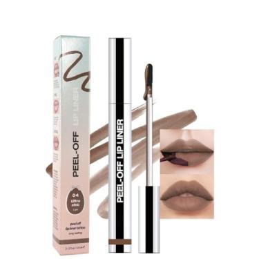 Imagem de JUAAZIN Tatuagem de delineador labial líquido fosco para lábios, cor marrom claro fosco peeling off, batom à prova d'água de longa duração, à prova de transferência para todos os tipos de pele, 3,5 ml