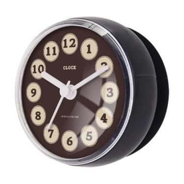 Imagem de Baoblaze Relógio de parede para chuveiro, relógio de banheiro à prova d'água com ventosa forte para espelho, Style F