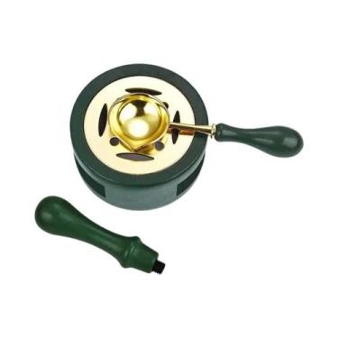 Imagem de Conjunto De Carimbos De Cera Com Colher, Panela Para Lacre, Cabo De Ma