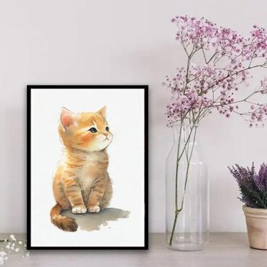 Imagem de Quadro Decorativo Zebra Aquarela 33x24cm - Madeira Branca