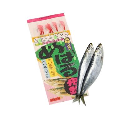 Imagem de Isca Artificial Sabiki Fluorescente 6 Anzois Sardinha Porquinho Corvina Xerelete Pesca Noturna Esportiva Lago Acude Rio