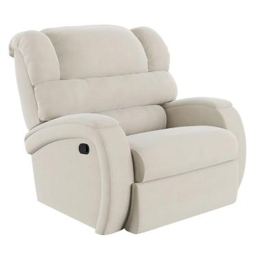 Imagem de Poltrona Do Papai Reclinável Napoli Manual Gatilho Veludo Bege Fh1 - D\'rossi